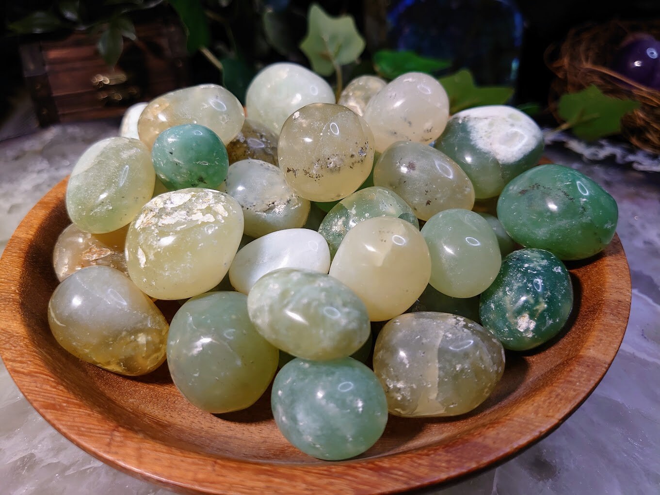 Chrysoprase Tumbled Stones from Indonesia for Crystal Healing / Meditation / Reiki / Home and Altar Decor / Gifting