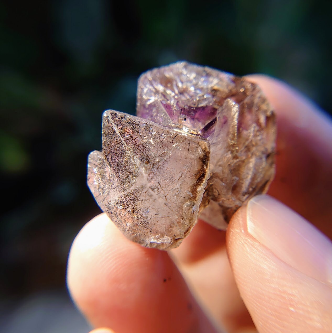 Skeletal Smoky Amethyst Cluster with Goethite from Espírito Santos, Brazil for Collection / 20.52g / Meditation/ Super Seven Locality