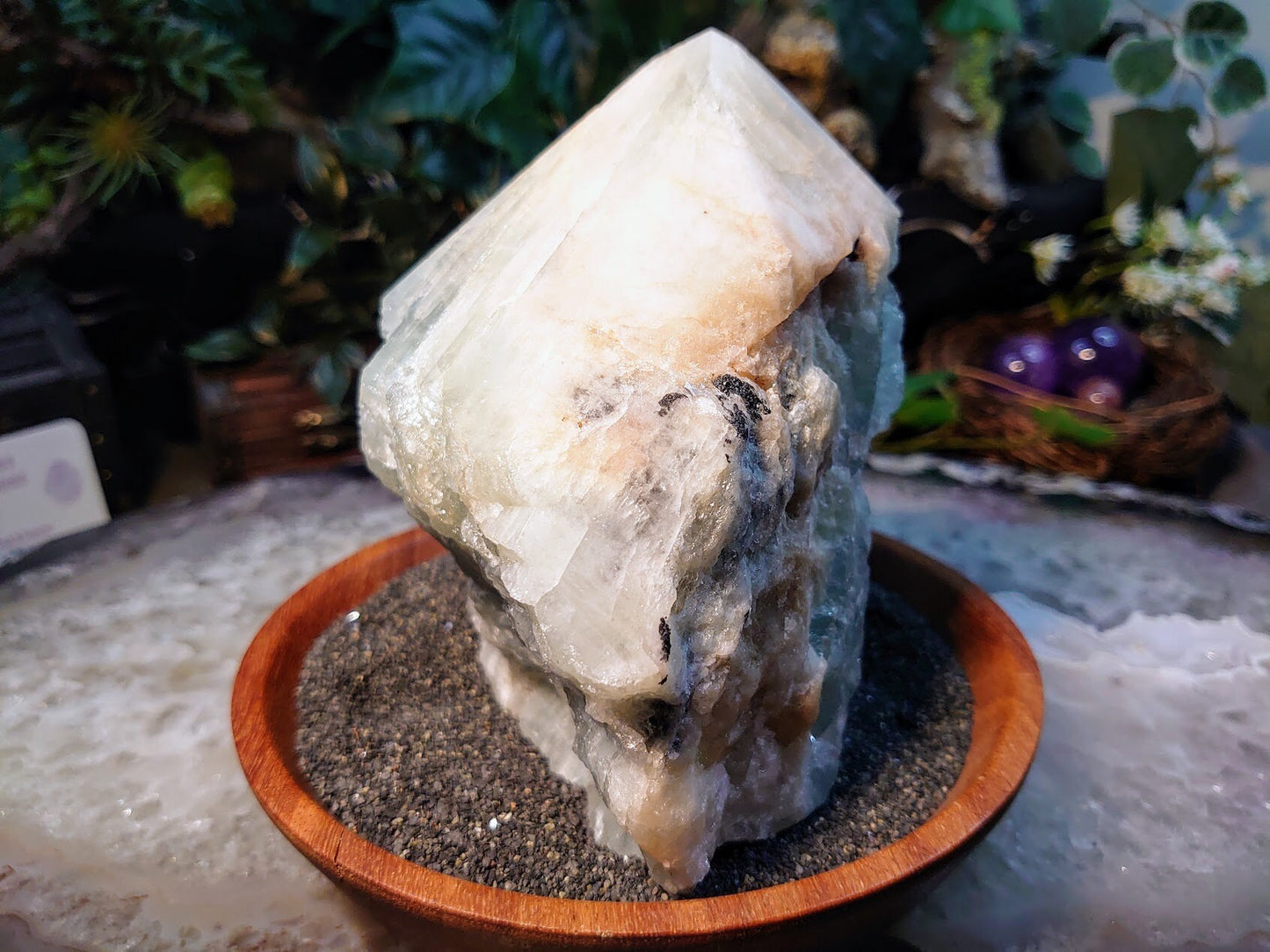 Large Semi Polished Aquamarine Generator/Obelisk/Tower from Brazil for Crystal Healing / 1,506g / Reiki / Meditation / Home & Altar Decor