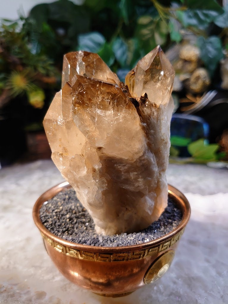 Natural Kundalini Congo Smoky Citrine Cluster on Matrix for Altar and Home Decor / 286g / Energy Work / Crystal Healing / Reiki