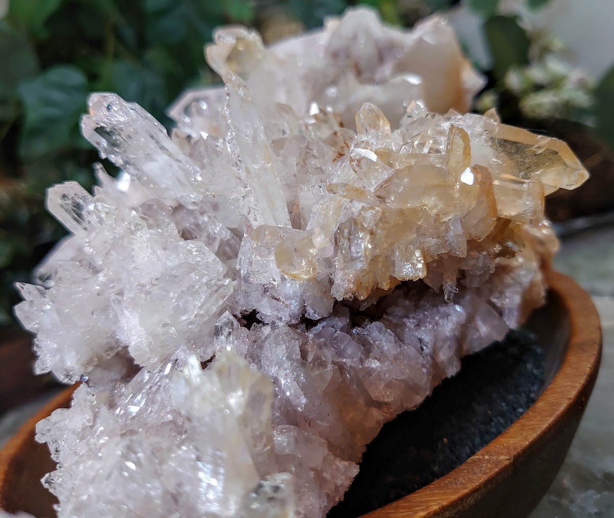 Large Colombian Orange & Pink Quartz Cluster with Halloysite Inclusions / 1,570g / Lithium / Mango Quartz / Cabinet Size Specimen