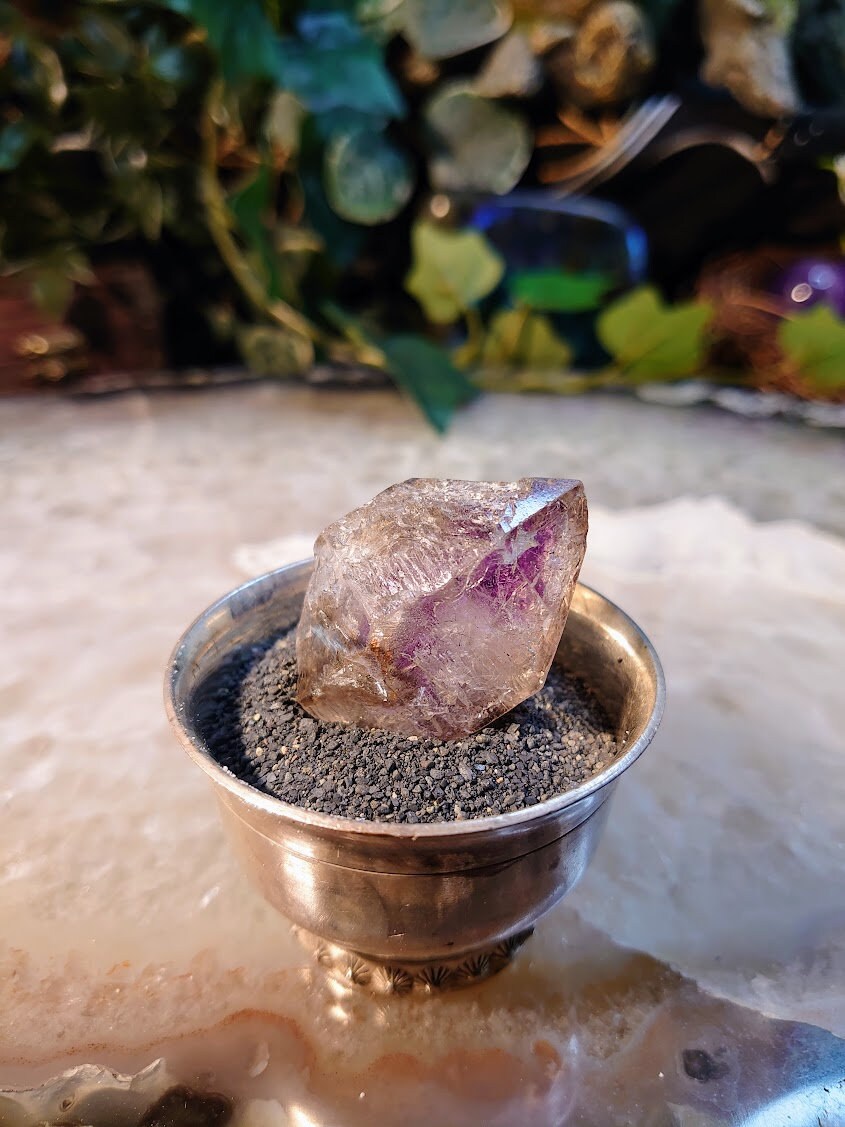 Smoky Skeletal Amethyst Point, Double Terminated from Espírito Santos, Brazil for Collection / 24.48g / Meditation/ Super Seven Locality