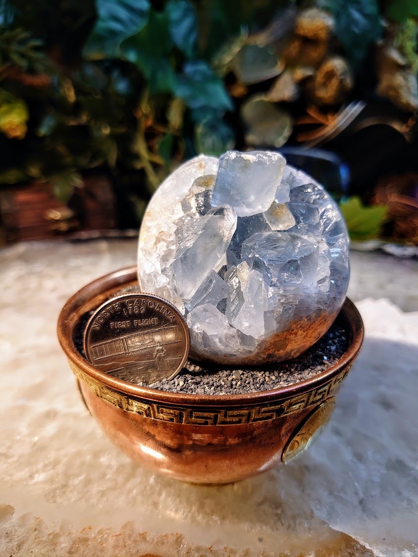 2 1/4"Hand Polished Celestite 'Sphere' from Madagascar for Altar Decor / Crystal Healing / Reiki / Meditation / Collectors / Gifting