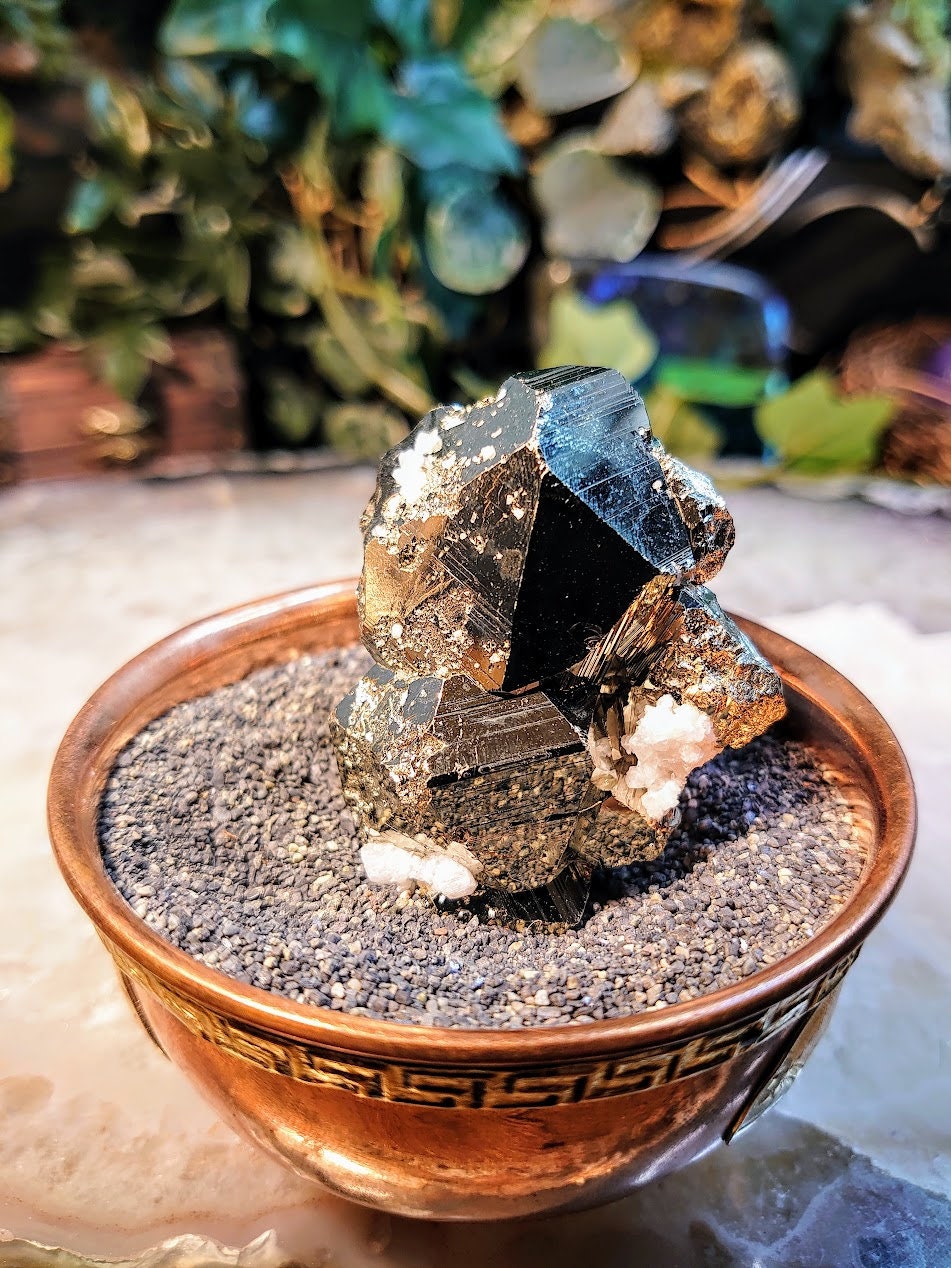 Stunning Pyrite "Fool's Gold" Cluster with Calcite from Huanzala Mine, Peru, for Collection / 160g / Home and Altar Decor / Gifting
