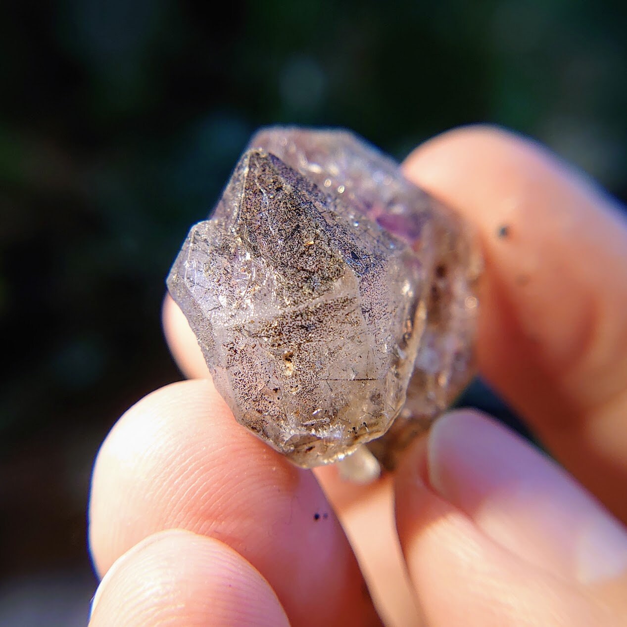 Skeletal Smoky Amethyst Cluster with Goethite from Espírito Santos, Brazil for Collection / 20.52g / Meditation/ Super Seven Locality