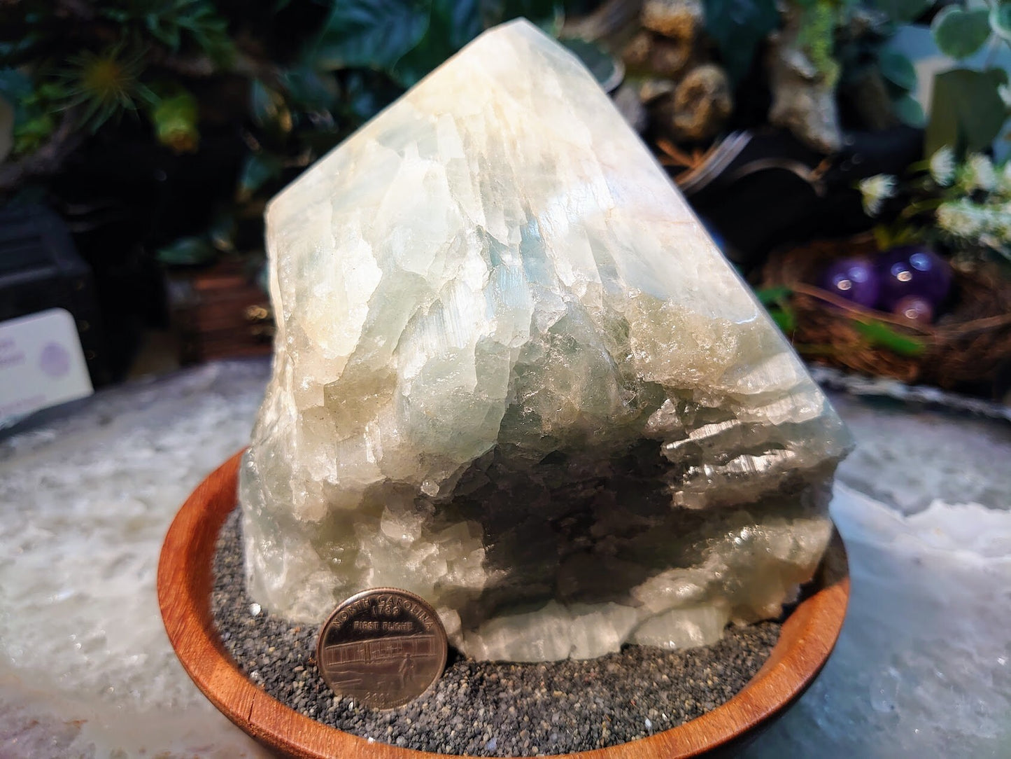 Large Semi Polished Aquamarine Generator/Obelisk/Tower from Brazil for Crystal Healing / 1,506g / Reiki / Meditation / Home & Altar Decor