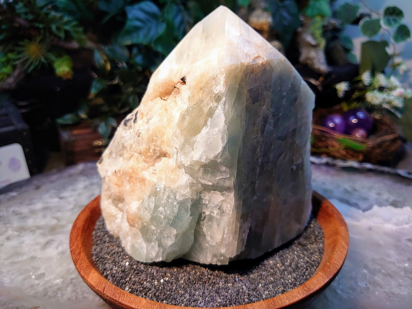 Large Semi Polished Aquamarine Generator/Obelisk/Tower from Brazil for Crystal Healing / 1,506g / Reiki / Meditation / Home & Altar Decor