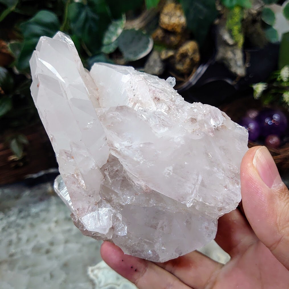 Beautiful Colombian Pink/Clear Quartz Cluster / 530g / Lithium / for Crystal Healing / Home and Altar Decor