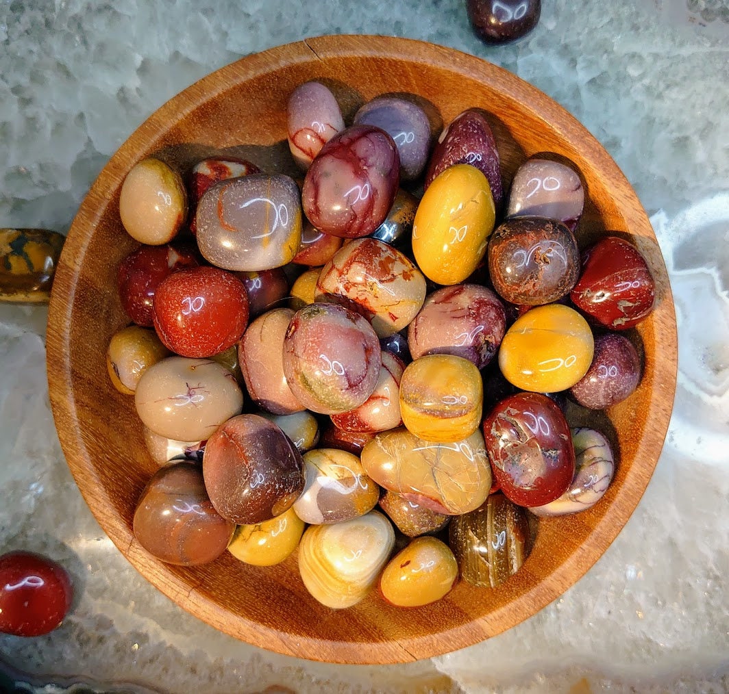 Mookaite Jasper Tumbled Stone from Australia / Polished Pebbles/ for Crystal Healing & Grids/ Reiki/ Meditation/ Energy Work/