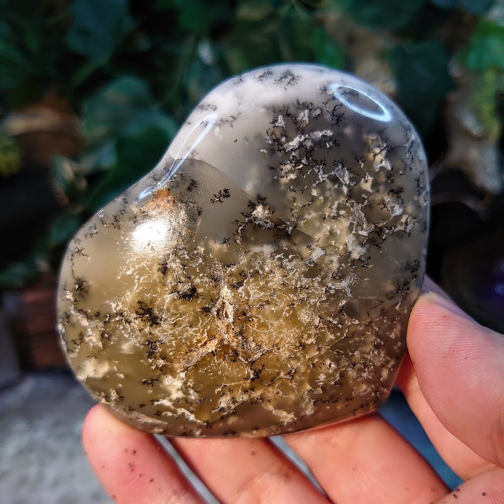 Dendritic Opal Heart From Turkey for Gemstone & Mineral Collectors/ 184g / Jewelry Crafting / Crystal Healing/ Reiki/ Meditation