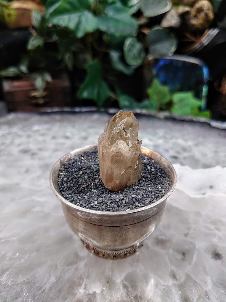 Small Natural Kundalini Congo Citrine Cluster for Altar & Home Decor / 13.56g / Energy Work / Crystal Healing / Miniature Class