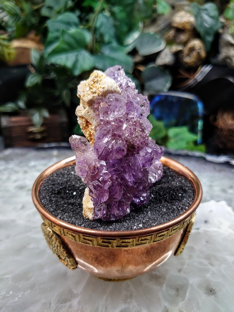 Beautiful Amethyst Cluster from Karur, India for Meditation / 84.32g / Collection / Altar Decor