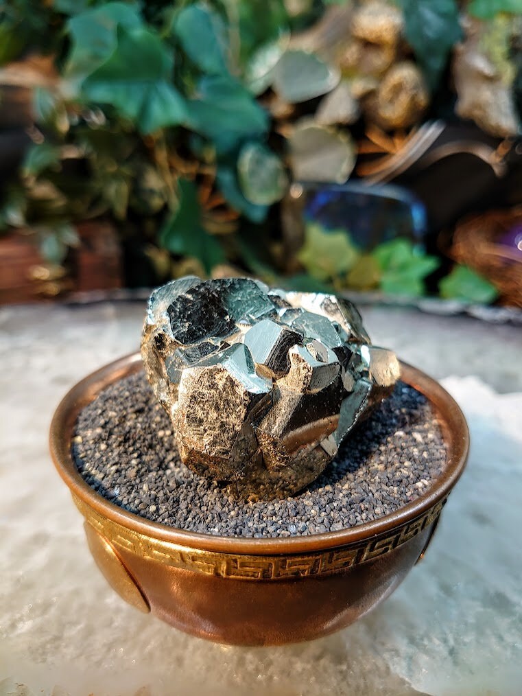 Pyrite "Fool's Gold" Cluster from Tuscany, Italy for Collection / 182g / Home and Altar Decor / Gifting / Miniature Size Class