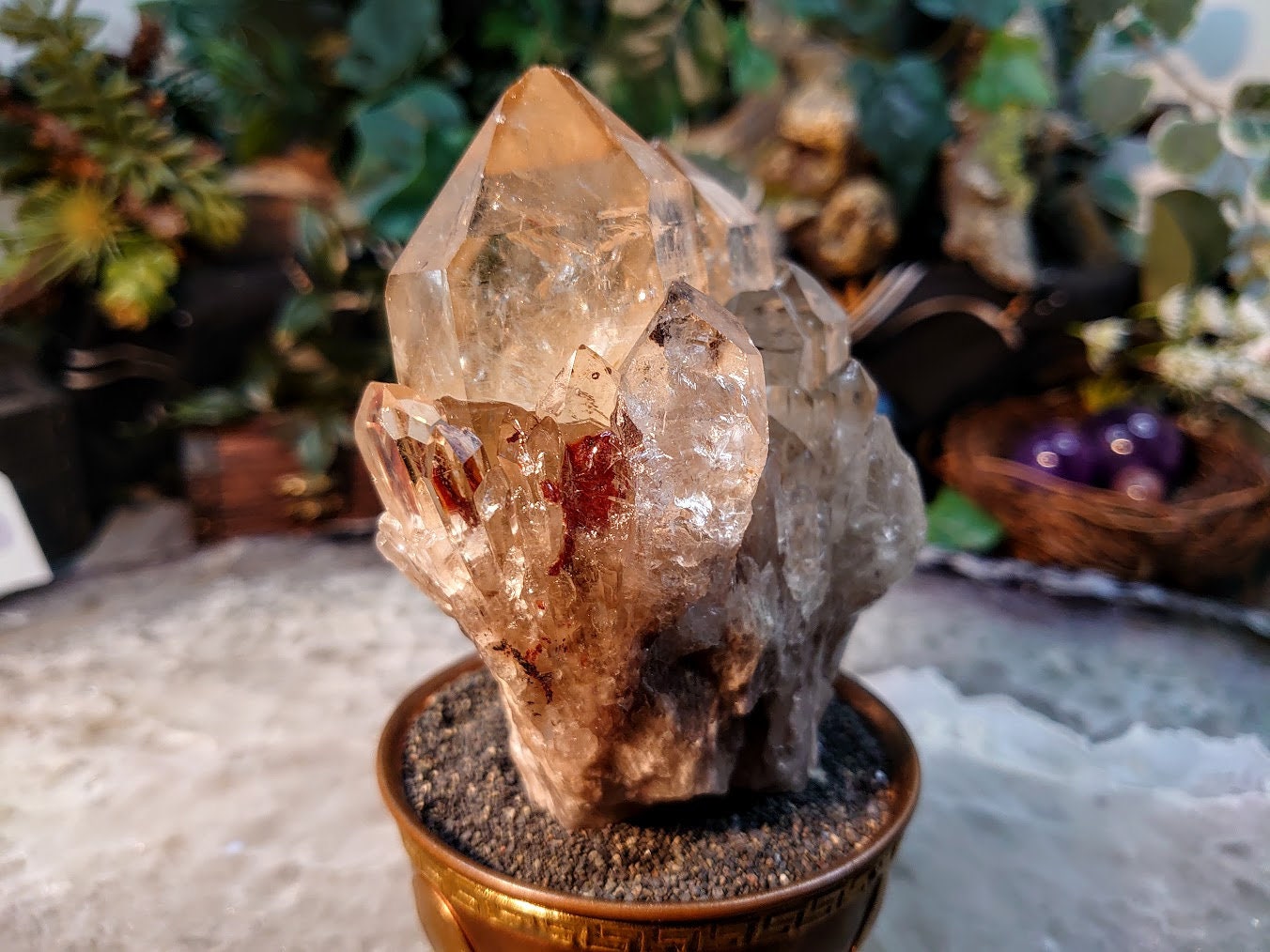 Beautiful Natural Kundalini Congo Citrine Cluster for Altar and Home Decor / 564g / Energy Work / Crystal Healing / Cabinet Size Class
