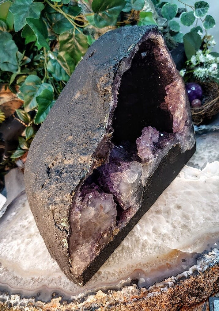 Epic Large Amethyst Geode Cathedral from Brazil for Collection / 8,854g / Gifts / Altar Decor / Delicious Prism Grapes / Large Museum Size