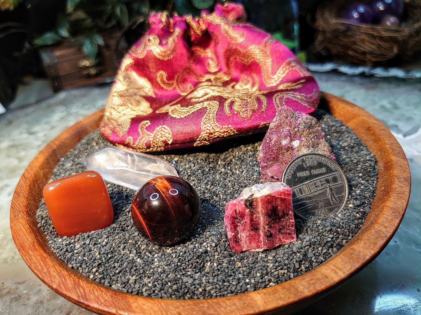 Passion Mojo Bag / Crystal Healing Kit / Medicine Bag / Crystal Set / Meditation Stones