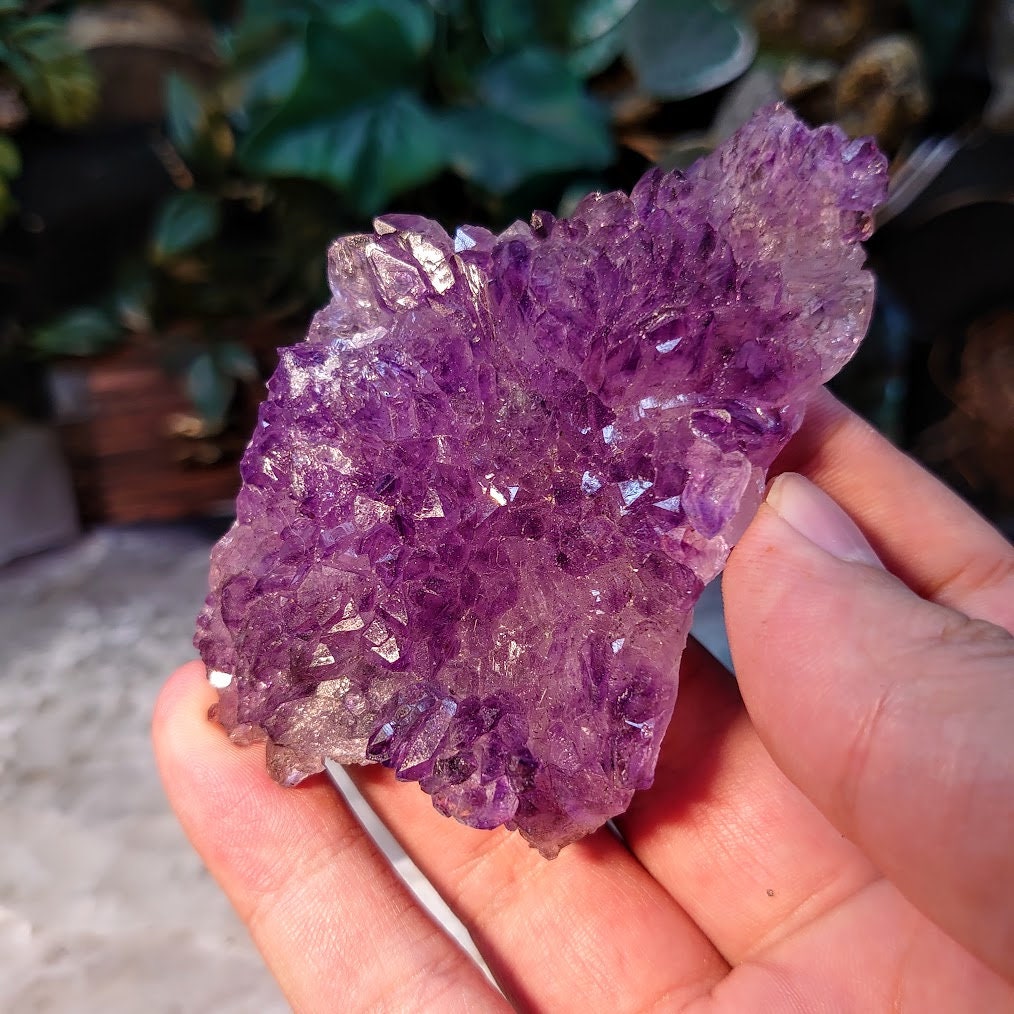 Beautiful Amethyst Water Etched Cluster with Biotite from Karur, India for Meditation / 88.88g / Collection / Altar Decor
