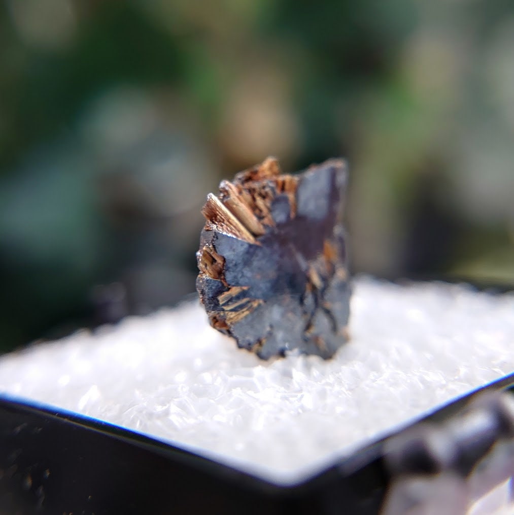 6.55ct Hematite Blade with Exposed Golden Rutile from Novo Horizonte, Bahia, Brazil / Thumbnail Size / Collection / Whaaaaaat?!