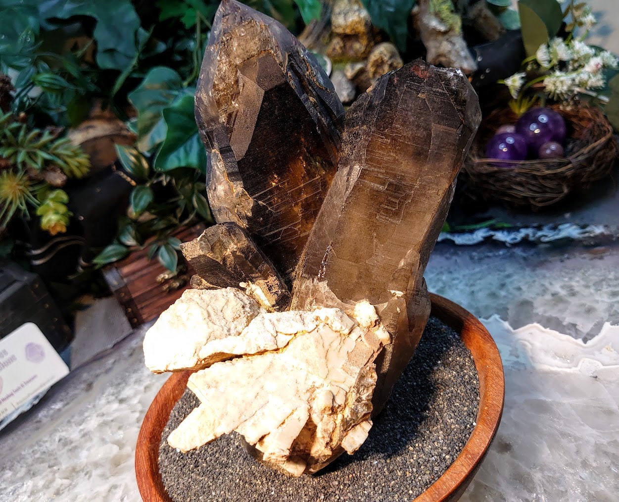 Rare, Large Smoky Quartz Cluster with Microcline Feldspar from Świdnica County, Poland for Home Decor / 1,622g / Collection / Large Cabinet