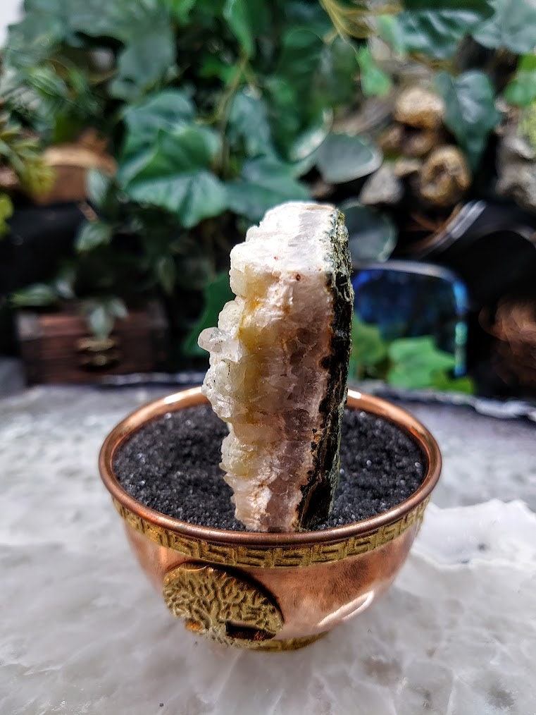Prehnite with Clear Quartz and Babingtonite From Yunnan Province, China / 190g / Miniature / Desk Decor / Meditation / Collection
