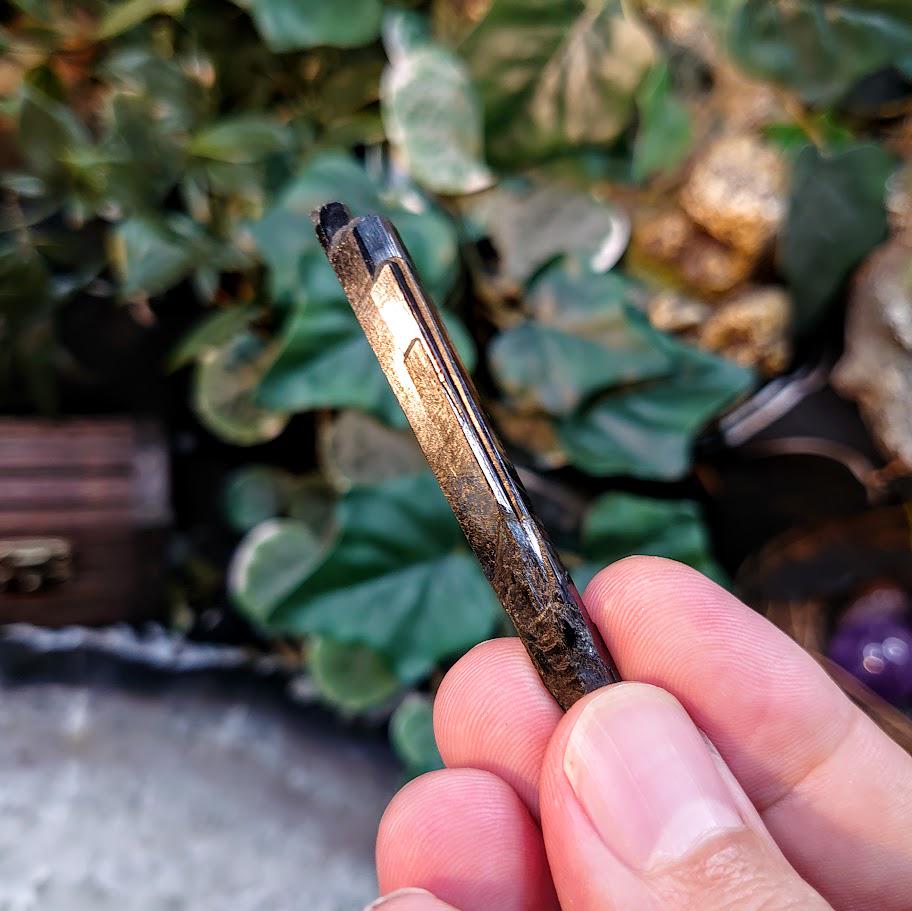 2.5" Glossy Black Aegirine Crystal Rod from Malawi, Africa for Crystal Healing / 5.49g / Home and Altar Decor / Negative Protection