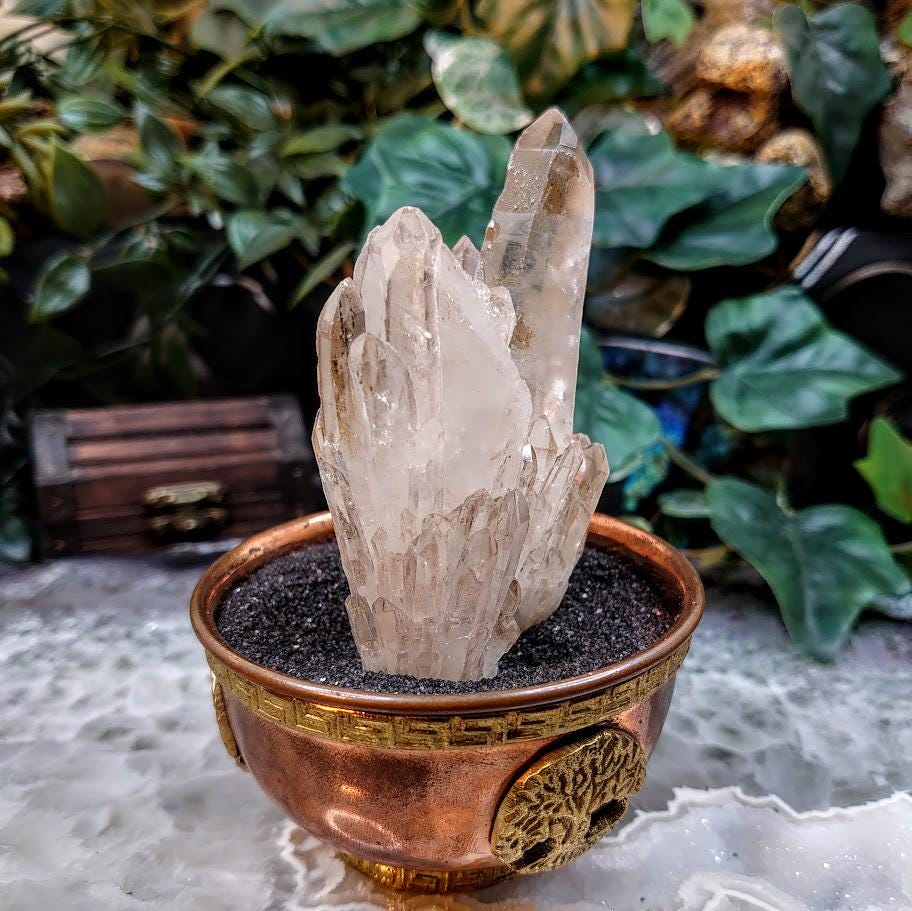 Congo Lemurian Quartz Cluster with Self Healing from DRC for Crystal Healing / 187g / Meditation / Collection / Rare Find