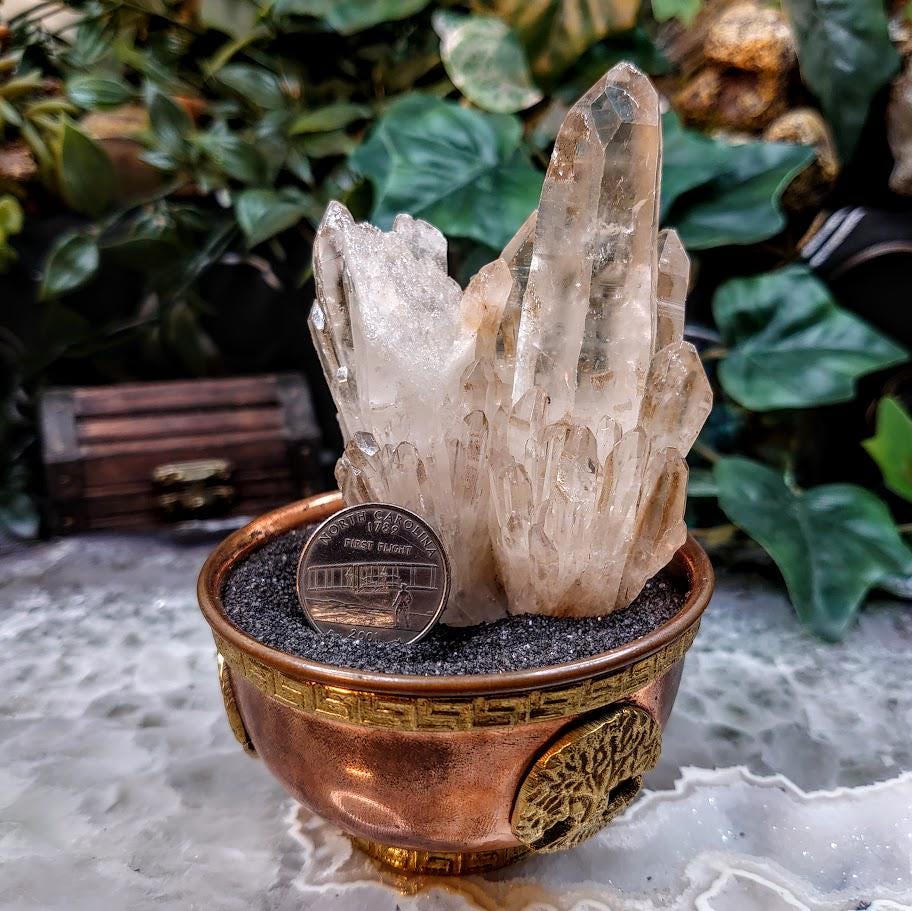 Congo Lemurian Quartz Cluster with Self Healing from DRC for Crystal Healing / 187g / Meditation / Collection / Rare Find