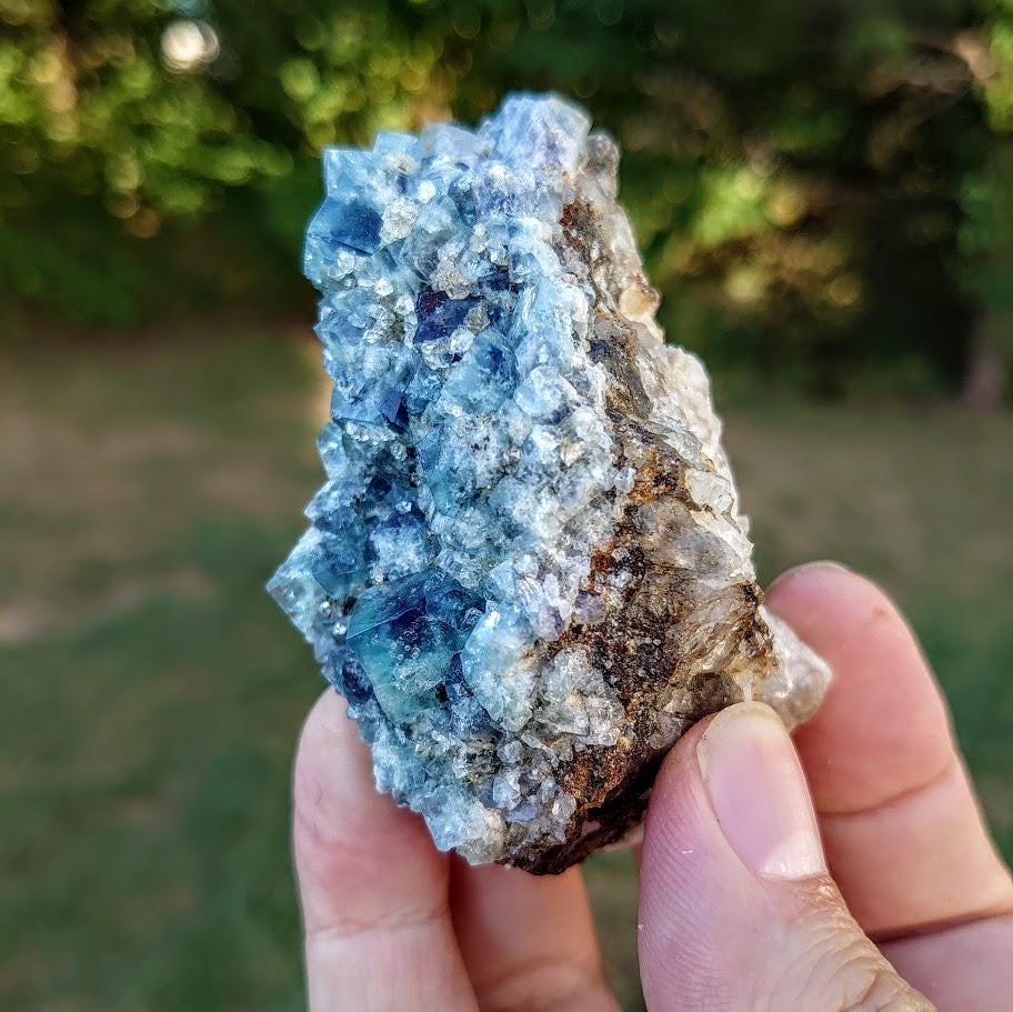 Milky Way Pocket Blue/Green Fluorite Cluster, Diana Maria Mine, Rogerley Quarry From United Kingdom / 118g / Small Cabinet Size