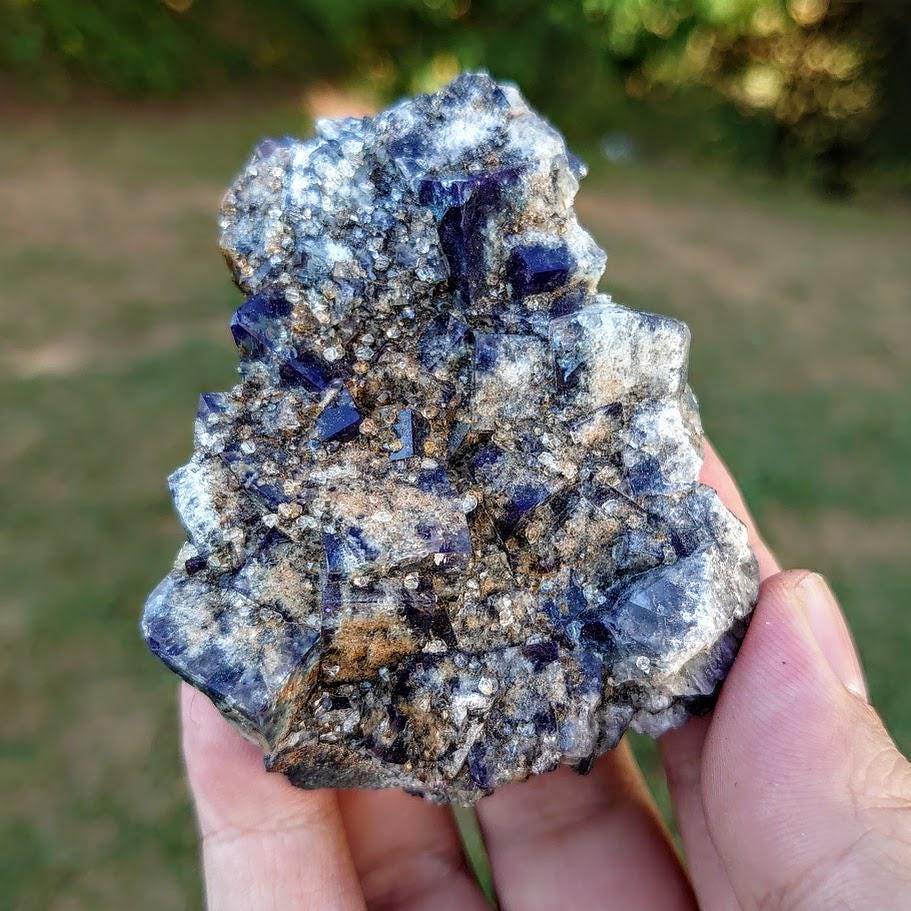 Milky Way Pocket Blue/Green Fluorite Cluster with Quartz, Diana Maria Mine, Rogerley Quarry From United Kingdom / 168g / Small Cabinet Size