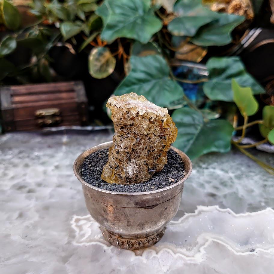Golden Yellow Fluorite Cluster from Moscona Mine, Spain for Collection / 58.54g / Energy Work / Altar Decor / Meditation /