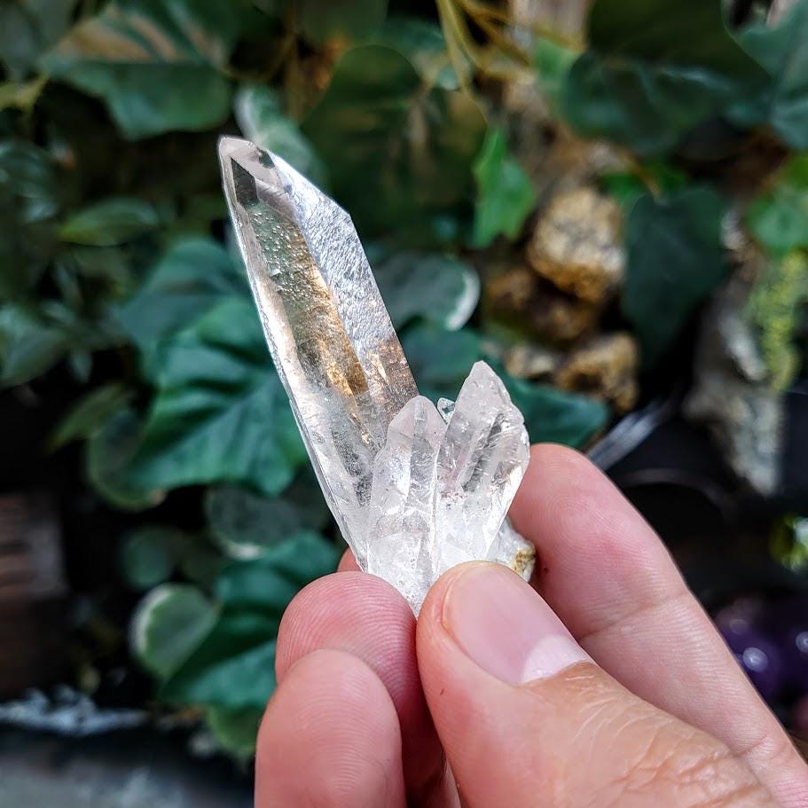 Clear Quartz Cluster with Forward Time Link from Minas Gerais, Brazil for Crystal Healing / 31.32g / Meditation / Altar Decor