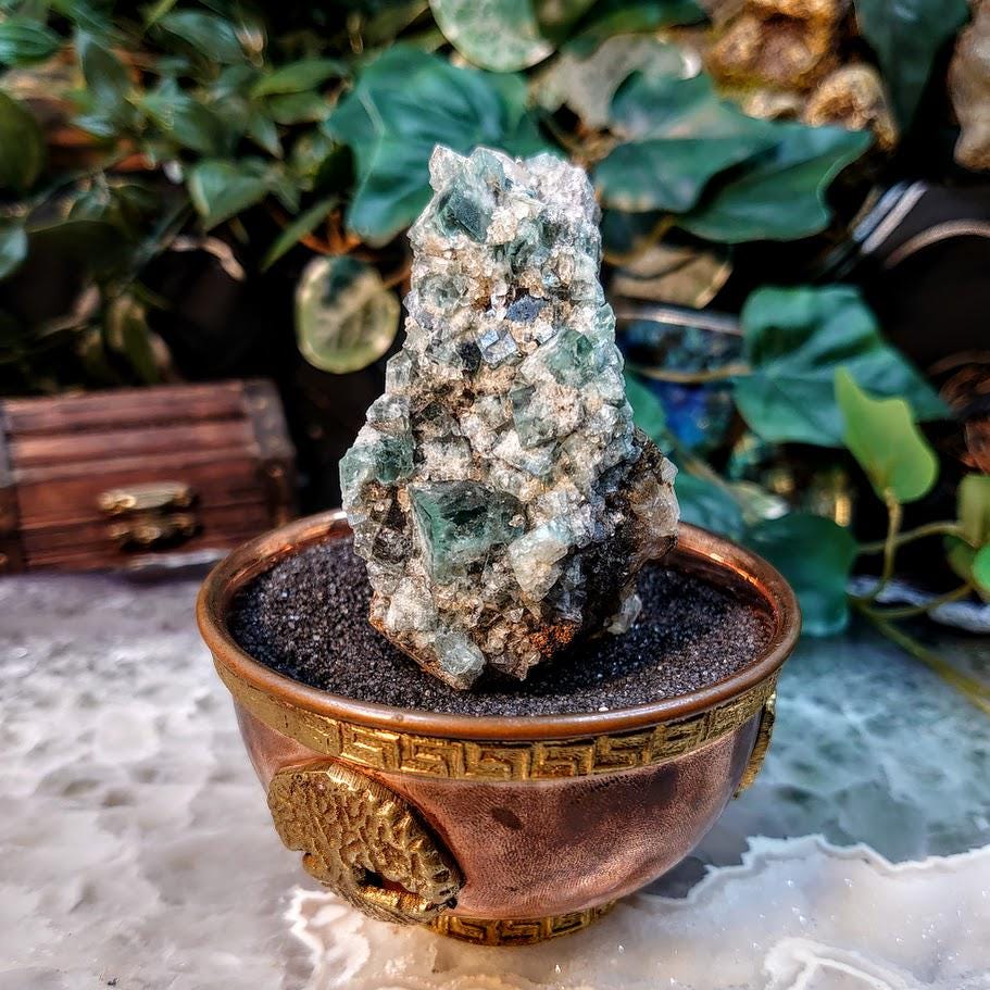 Milky Way Pocket Blue/Green Fluorite Cluster, Diana Maria Mine, Rogerley Quarry From United Kingdom / 118g / Small Cabinet Size