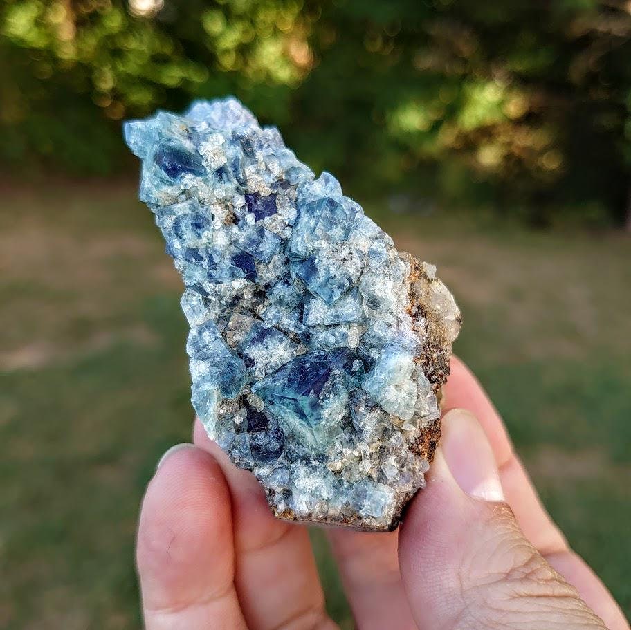 Milky Way Pocket Blue/Green Fluorite Cluster, Diana Maria Mine, Rogerley Quarry From United Kingdom / 118g / Small Cabinet Size