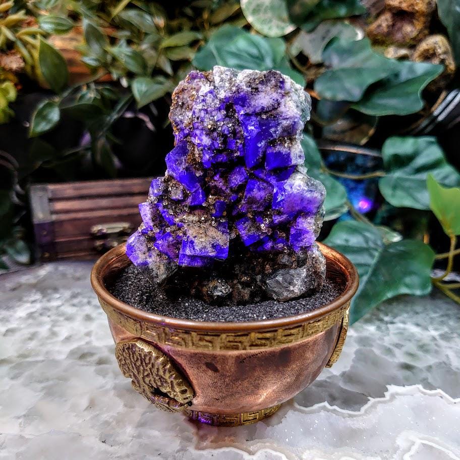 Milky Way Pocket Blue/Green Fluorite Cluster with Quartz, Diana Maria Mine, Rogerley Quarry From United Kingdom / 168g / Small Cabinet Size