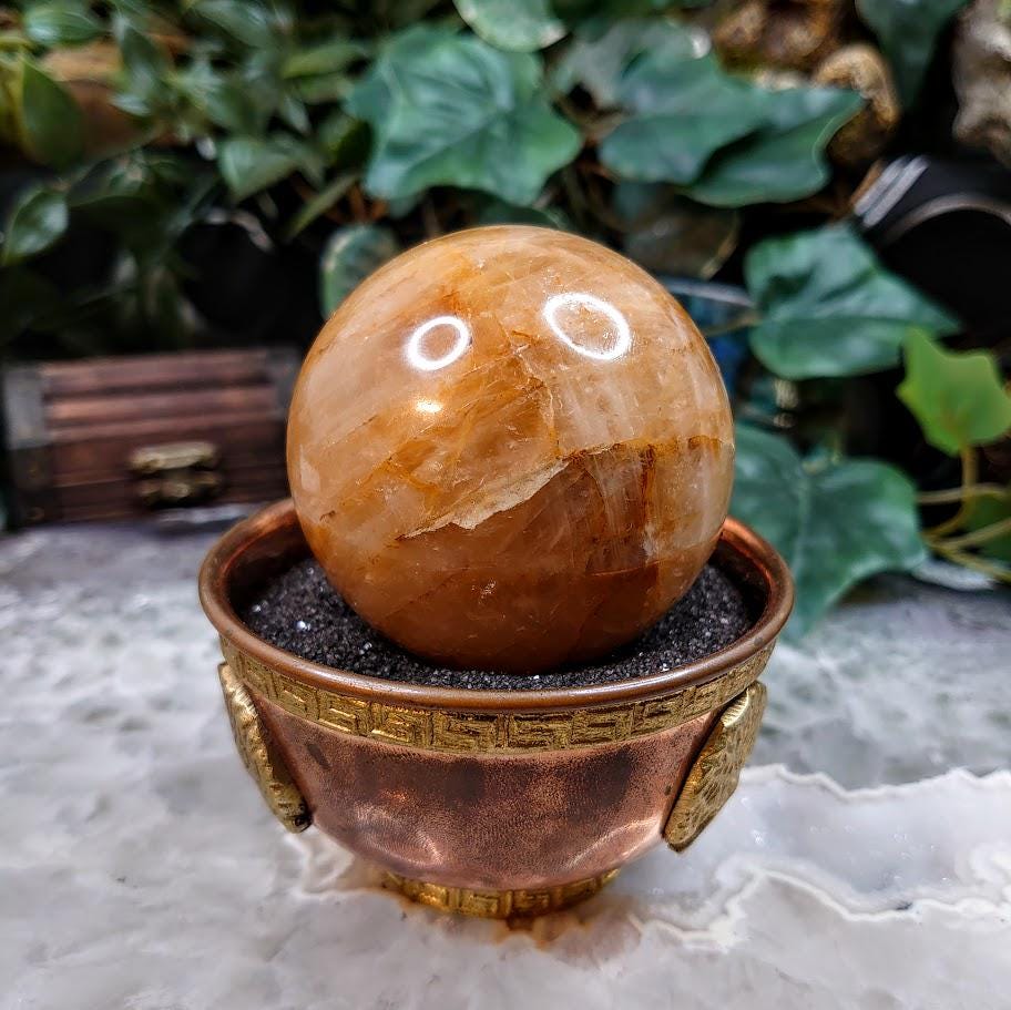 2 1/4" Golden Healer Sphere from Madagascar for Altar and Home Decor / Energy Work / Crystal Healing / Reiki / Limonite