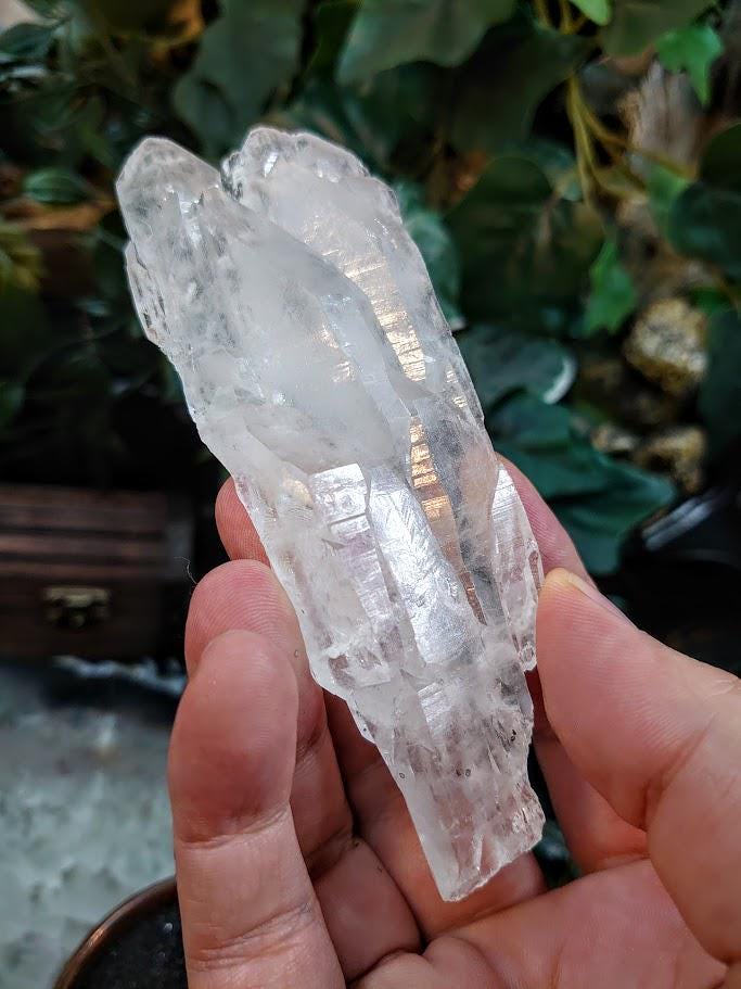 4.75" Elestial Clear Quartz Scepter Cluster from Minas Gerais, Brazil for Crystal Healing / 118.24g / Meditation / Altar Decor