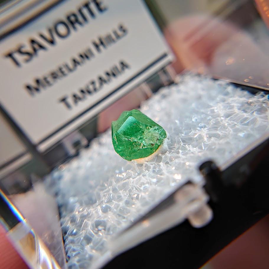 2.85ct Tsavorite Garnet Gemstone from Merelani Hills, Tanzania / Thumbnail Size / Plastic Perky Box / Collection / Emerald Green / Grossular