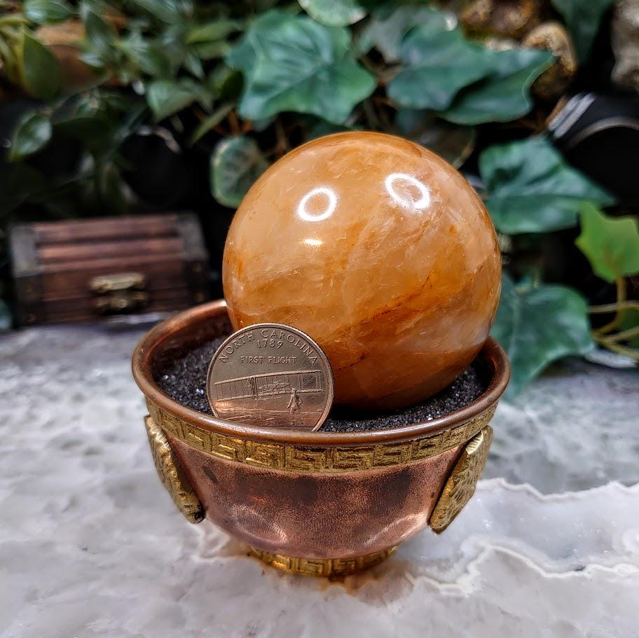 2 1/4" Golden Healer Sphere from Madagascar for Altar and Home Decor / Energy Work / Crystal Healing / Reiki / Limonite