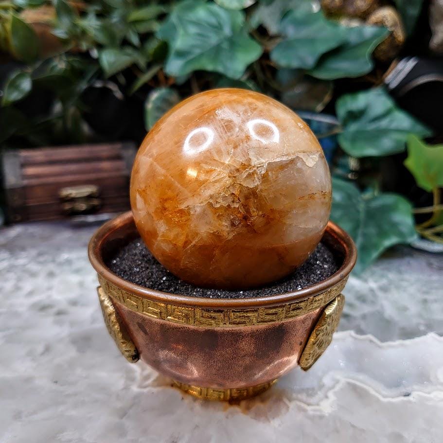 2 1/4" Golden Healer Sphere from Madagascar for Altar and Home Decor / Energy Work / Crystal Healing / Reiki / Limonite