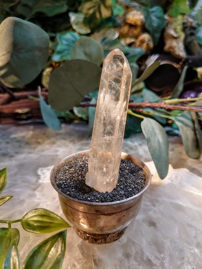 3" Congo Lemurian Clear Quartz Point from DRC for Crystal Healing / 32.14g / Meditation / Collection