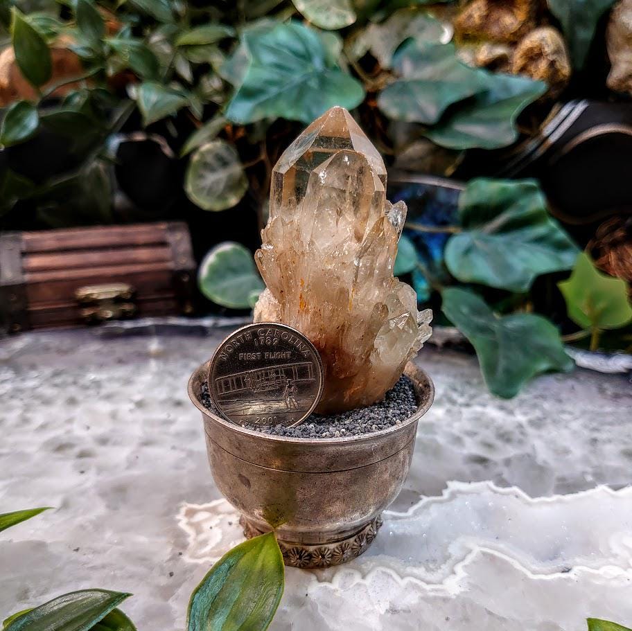Natural Kundalini Congo Citrine Cluster for Altar and Home Decor / 63.28g / Energy Work / Crystal Healing / Reiki