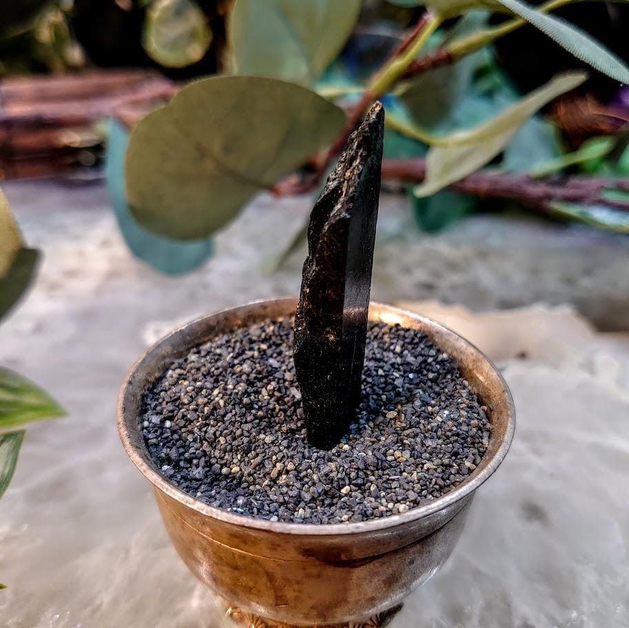 1.875" Glossy Black Aegirine Crystal Rod from Malawi, Africa for Crystal Healing / 9.90g / Home and Altar Decor / Negative Protection