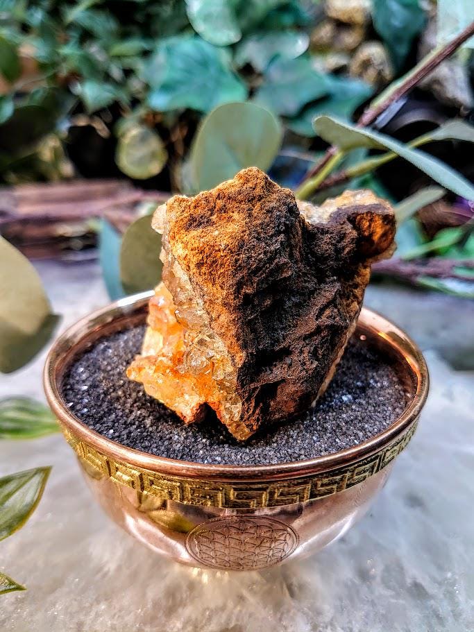 Natural Limonite Golden Healer Quartz/Citrine Cluster on Limestone from Zambia, Africa for Crystal Healing / 88.93g / Reiki / Home Decor