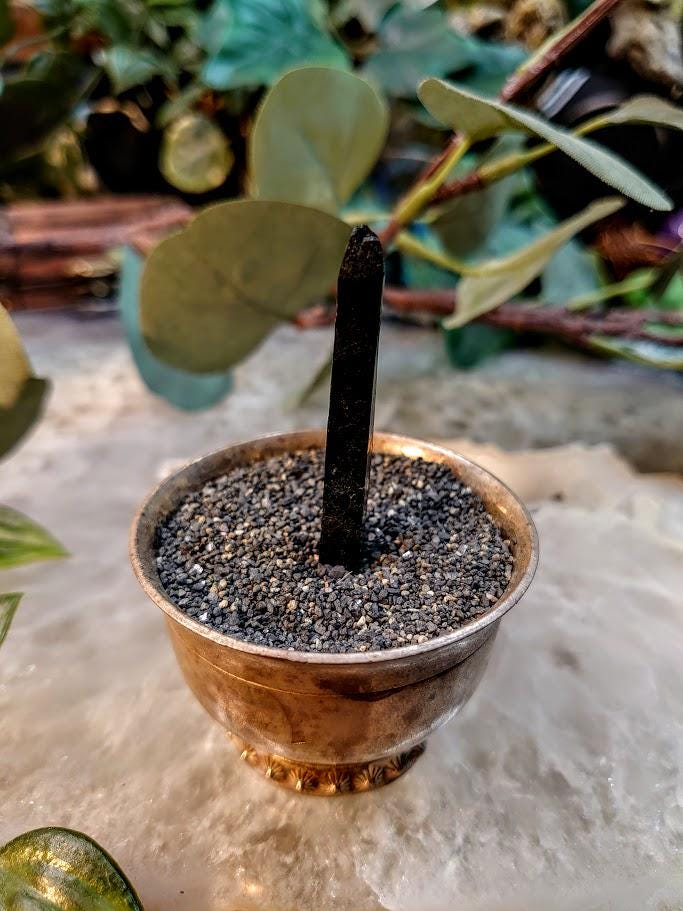 2" Glossy Black Aegirine Crystal Rod from Malawi, Africa for Crystal Healing / 4.86g / Home and Altar Decor / Negative Protection