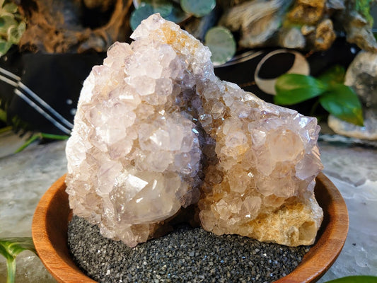730g Lilac Spirit Quartz Cluster with Limonite from ZA / Cactus Quartz / Spirit Amethyst for Crystal Healing / Meditation/ Reiki / Gifting
