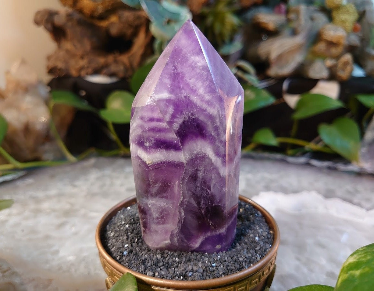 167g Dream Amethyst Self Standing Point from Zambia for Crystal Healing / Reiki / Home and Altar Decor / Gifting / Chevron