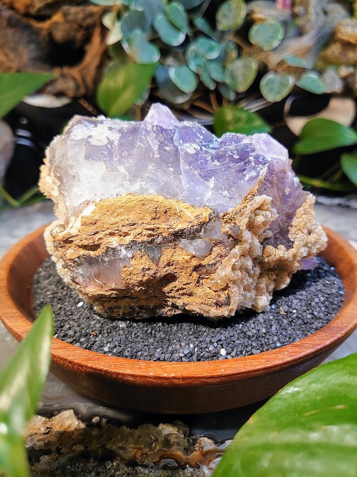 820g Blue Fluorite Cluster with Calcite from Balochistan Province, Pakistan / for Crystal Healing/ Meditation/ Gemstone Home & Altar Decor
