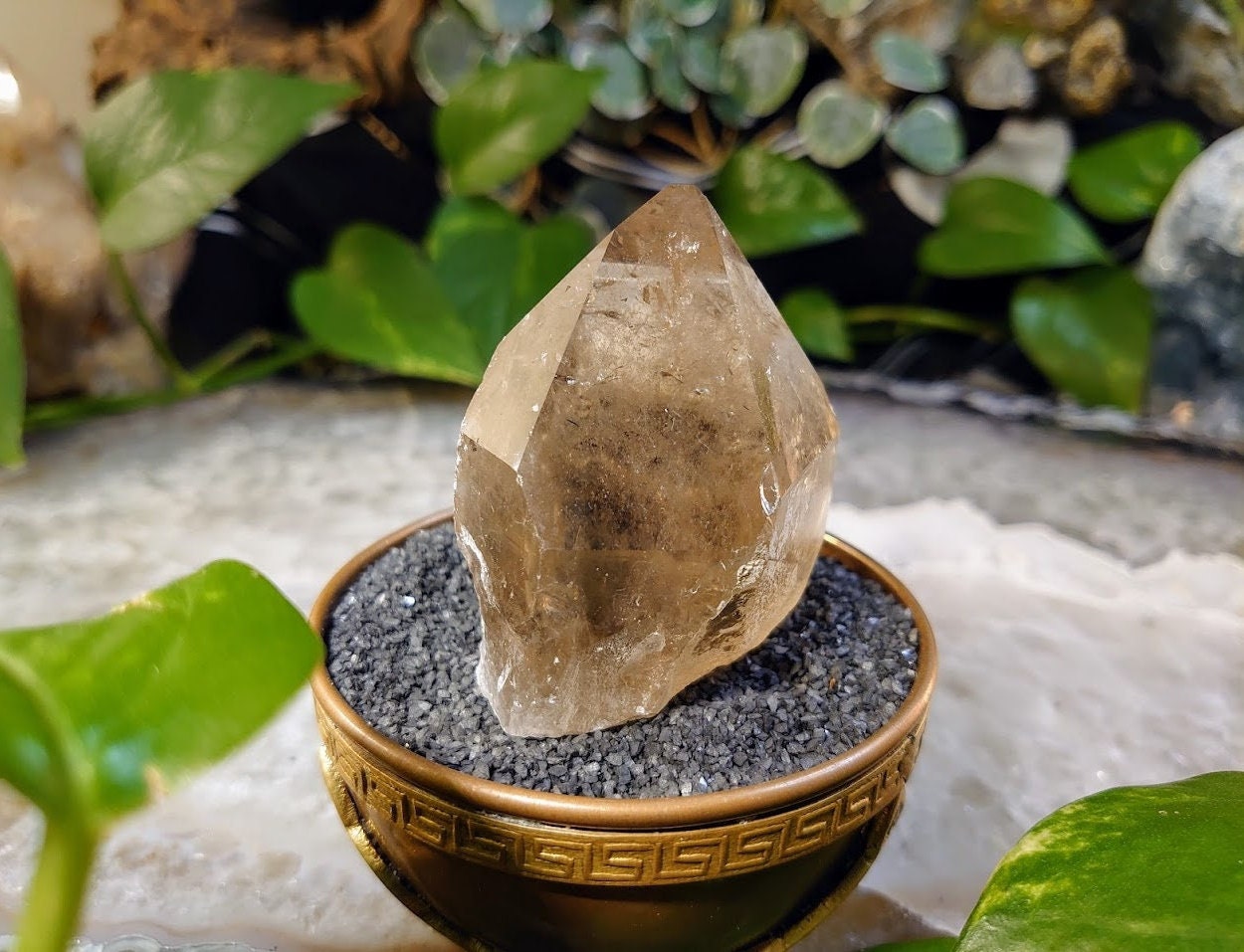 144g Natural Smoky Citrine Self Standing Generator from Minas Gerais, Brazil for Crystal Healing / Grid Creation / Home and Altar Decor