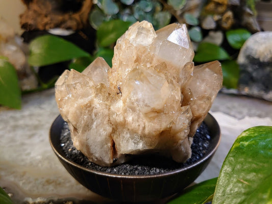 368g Natural Kundalini Smoky Citrine Quartz Cluster with Phantoms for Altar and Home Decor / Energy Work / Crystal Healing / Reiki