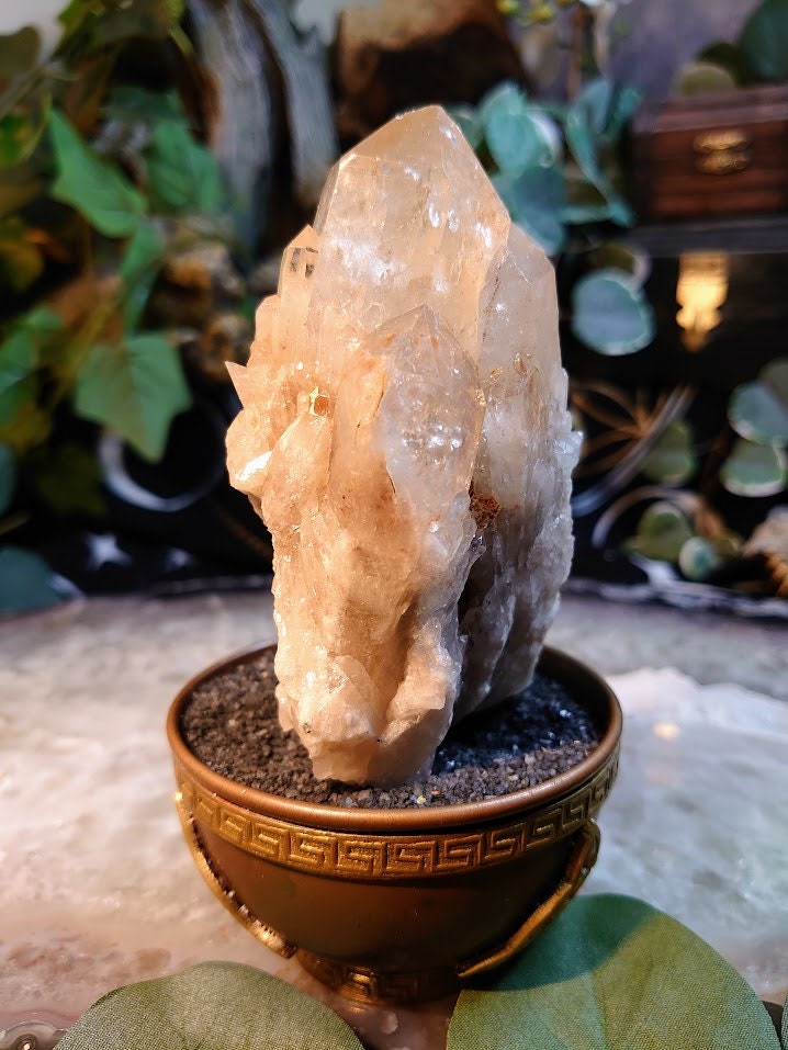 358g Natural Kundalini Congo Pale Citrine Cluster for Altar and Home Decor / Energy Work / Crystal Healing / Reiki